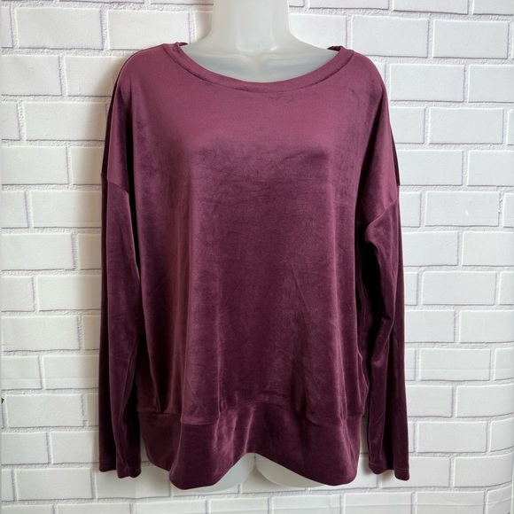 Cable & Gauge Women's Burgundy 2 pcs Jogger set top & pants /size L - Picture 2 of 15